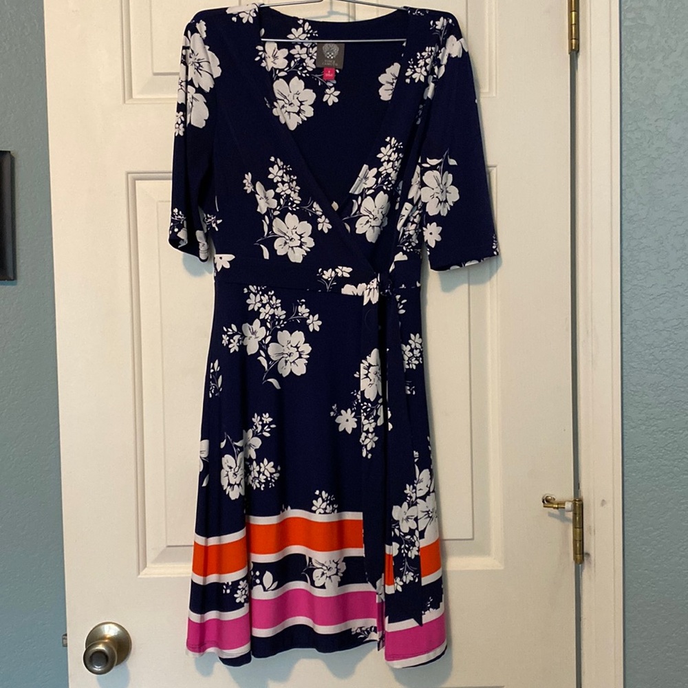 Vince Camuto Floral & Stripe Dress